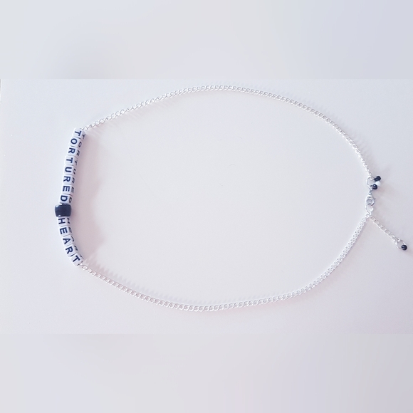 Tortured Heart Necklace Hand Crafted Black and White - Picture 12 of 14